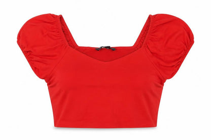 Womens UK Size S Primark Red Cropped Blouse