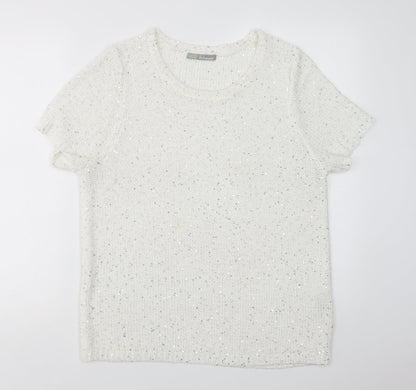 Womens UK Size 8 M&S White Pullover Jumper