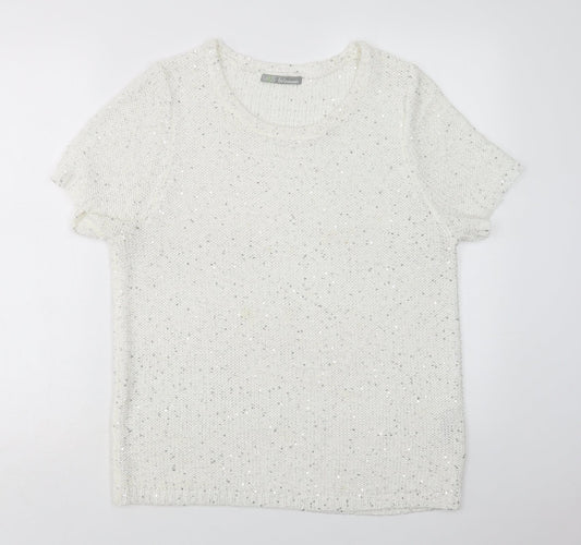 Womens UK Size 8 M&S White Pullover Jumper
