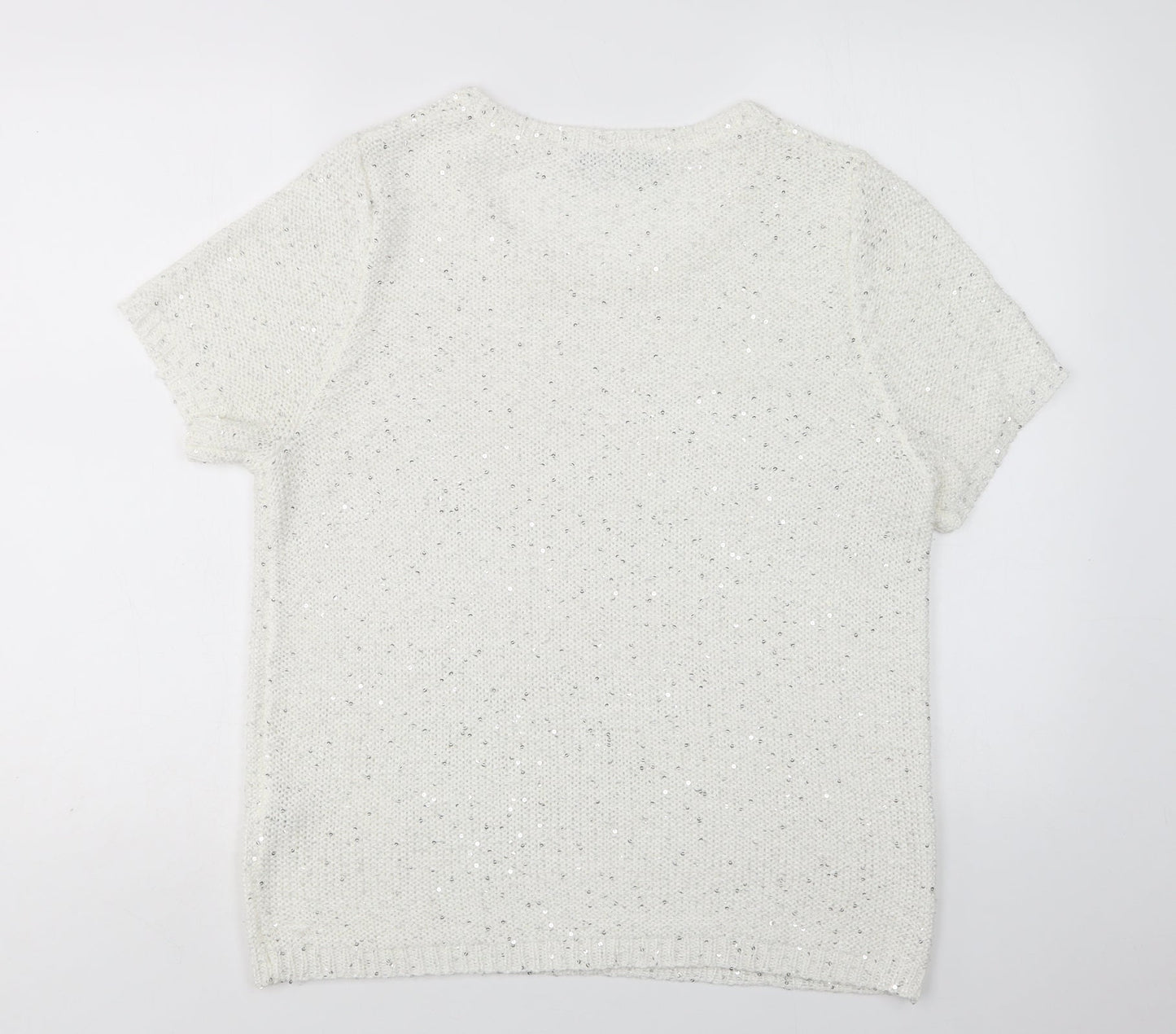 Womens UK Size 8 M&S White Pullover Jumper