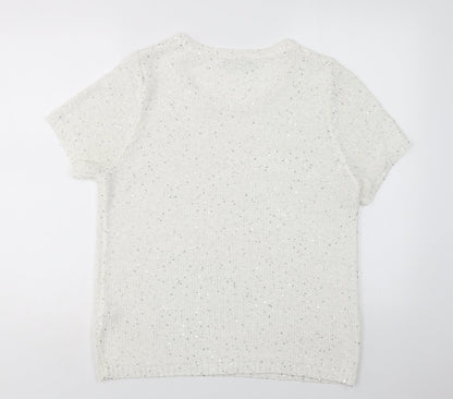 Womens UK Size 8 M&S White Pullover Jumper