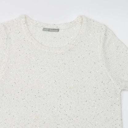 Womens UK Size 8 M&S White Pullover Jumper