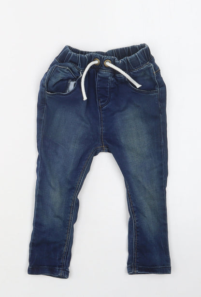 TU Baby Blue  Cotton Jogger Jeans Size 12-18 Months  Drawstring