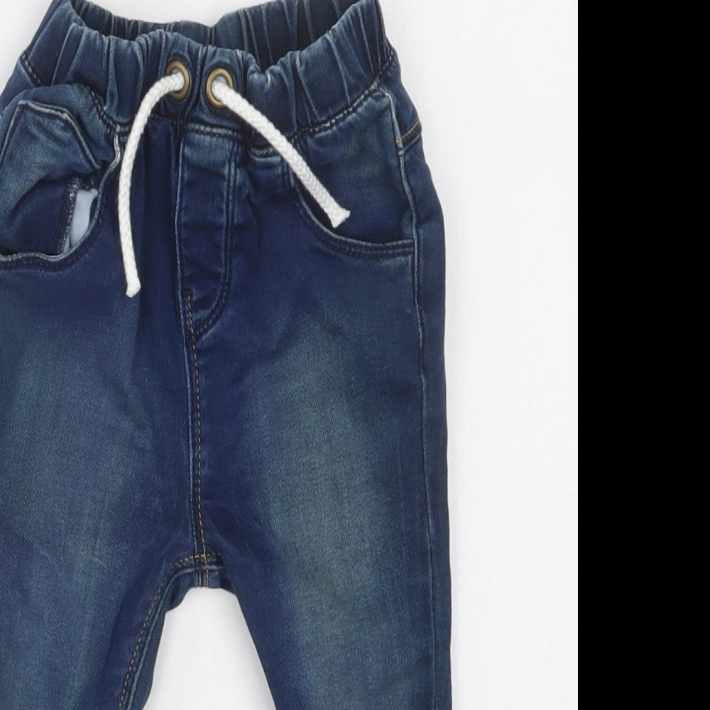 TU Baby Blue  Cotton Jogger Jeans Size 12-18 Months  Drawstring