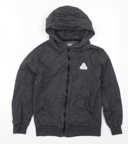 Studio Boys Grey  Cotton Full Zip Hoodie Size 10-11 Years  Zip - Online Offline Connect
