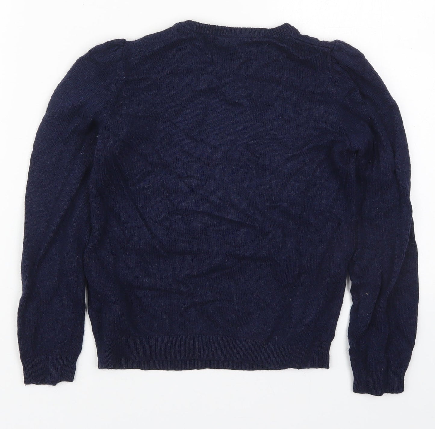 H&M Girls Blue Round Neck  Viscose Pullover Jumper Size 7-8 Years  Pullover - Polar Bear
