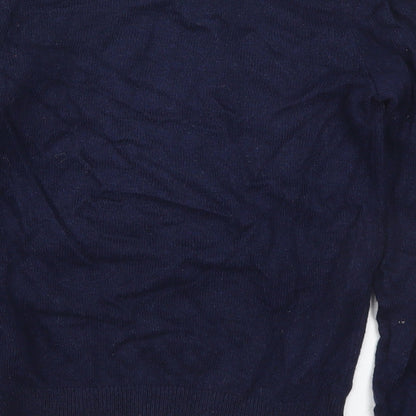 H&M Girls Blue Round Neck  Viscose Pullover Jumper Size 7-8 Years  Pullover - Polar Bear