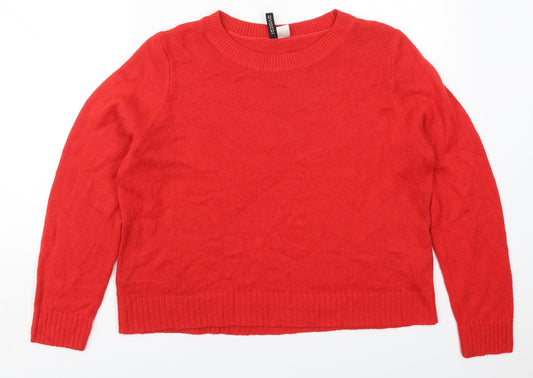 Womens UK Size L H&M Red Pullover Jumper