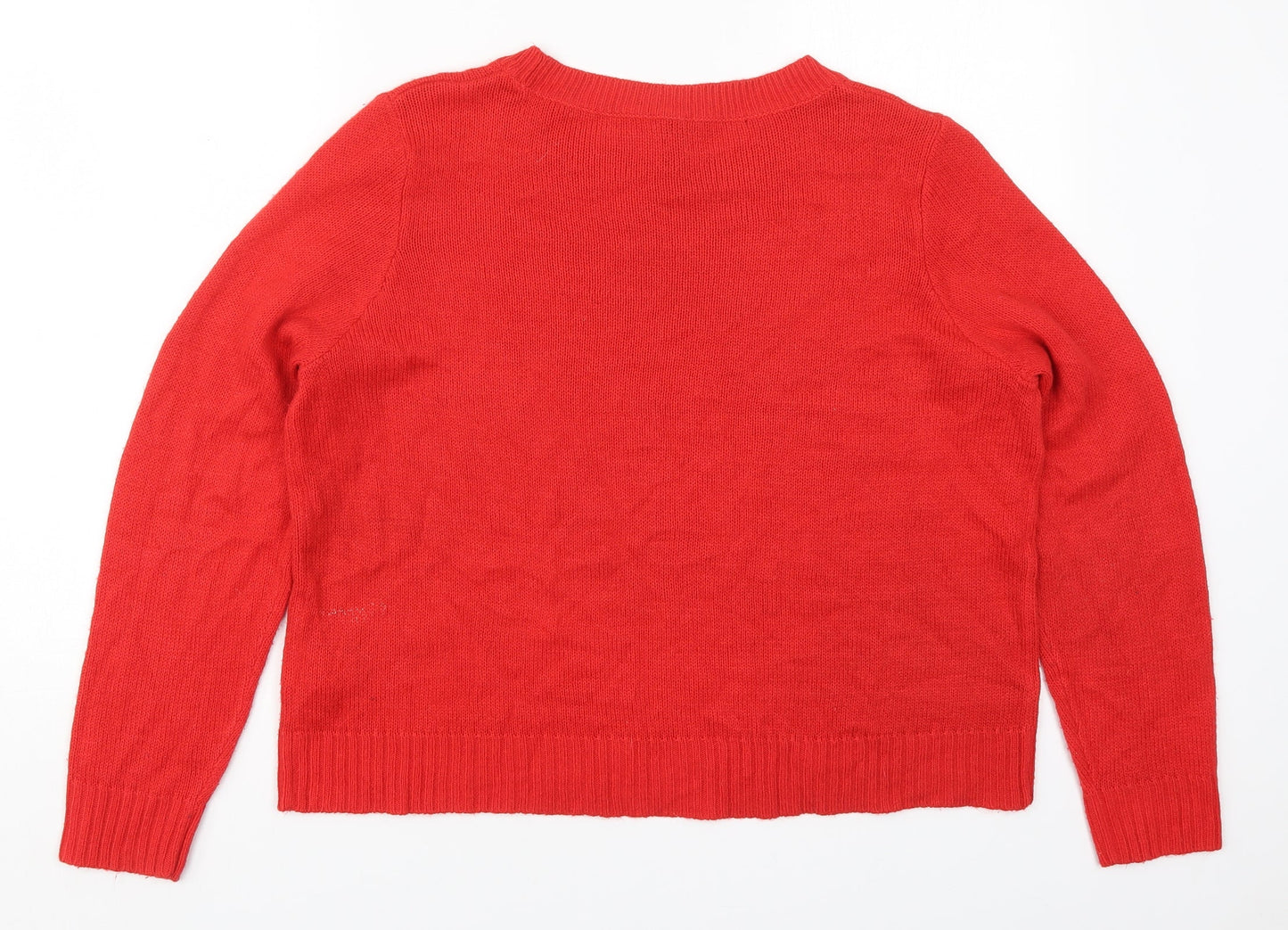 Womens UK Size L H&M Red Pullover Jumper