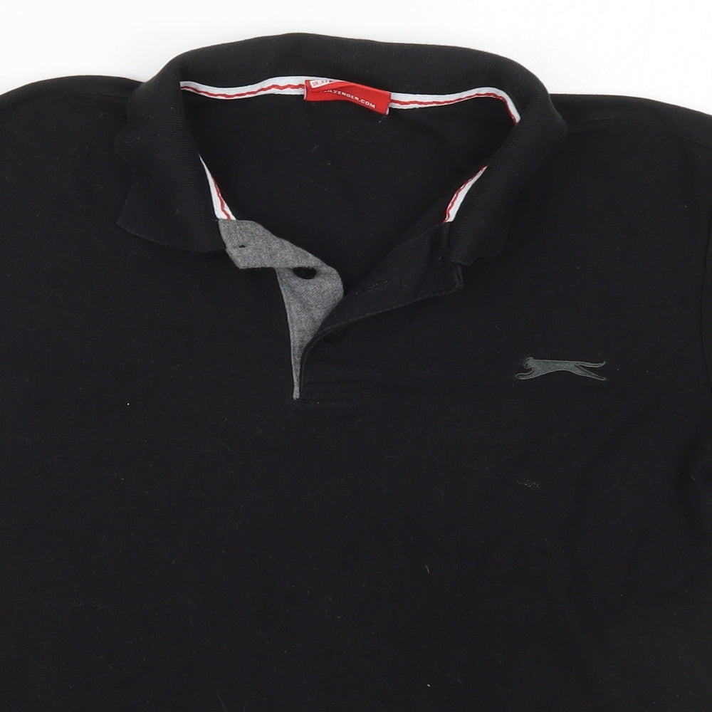 Sazenger Mens Black  Polyester  Polo Size XS Collared Pullover