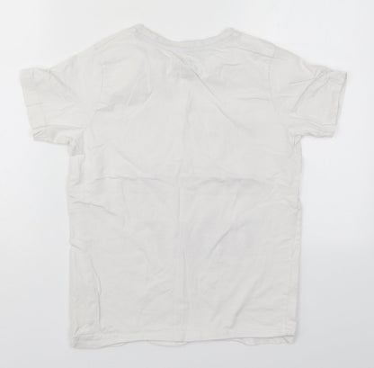 Matalan Boys White  Cotton Basic T-Shirt Size 10-11 Years Crew Neck Pullover - Not Moving Today