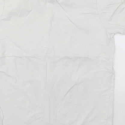 Matalan Boys White  Cotton Basic T-Shirt Size 10-11 Years Crew Neck Pullover - Not Moving Today