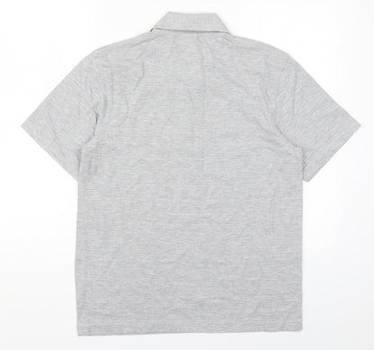 Uneek Mens Grey  Polyester  Polo Size S Collared Pullover