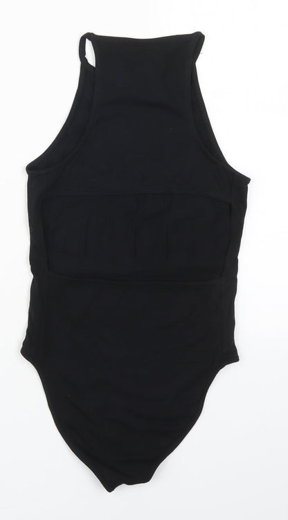 Topshop Womens Black  Cotton Bodysuit One-Piece Size 6  Button - Welcome to Paradise