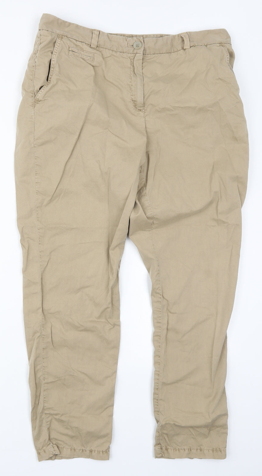 Womens UK Size 14 Marks and Spencer Regular Fit Rain Trousers Beige Trousers