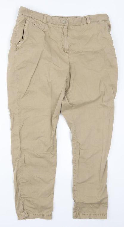 Womens UK Size 14 Marks and Spencer Regular Fit Rain Trousers Beige Trousers