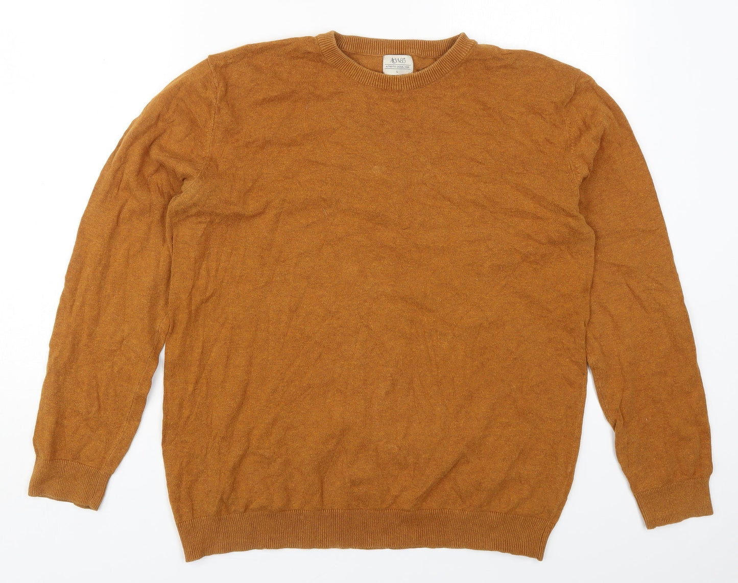 Matalan Mens Brown Round Neck  Cotton Pullover Jumper Size L