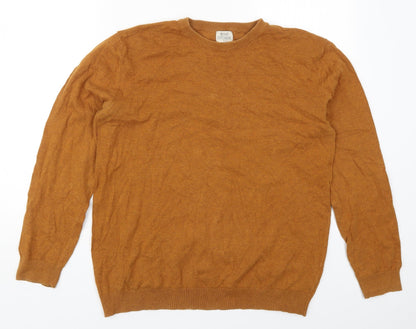 Matalan Mens Brown Round Neck  Cotton Pullover Jumper Size L
