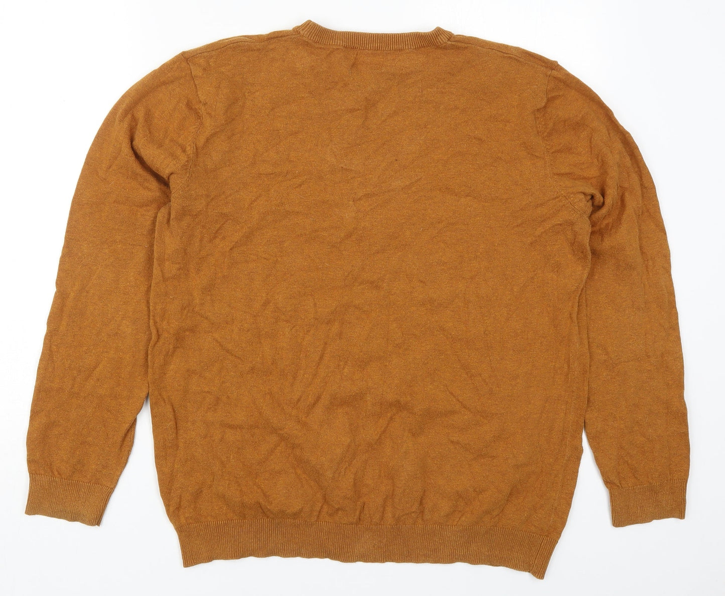 Matalan Mens Brown Round Neck  Cotton Pullover Jumper Size L