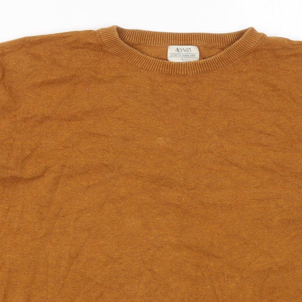 Matalan Mens Brown Round Neck  Cotton Pullover Jumper Size L