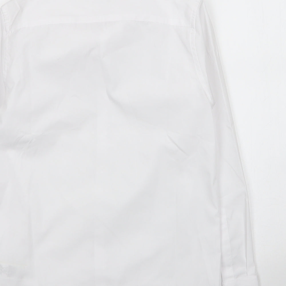 M&S Girls White  Cotton Basic Button-Up Size 10-11 Years Collared Button