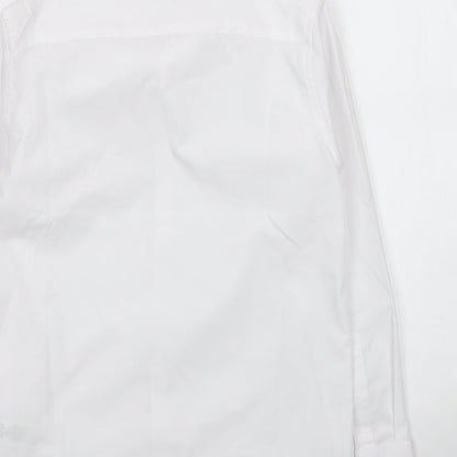 M&S Girls White  Cotton Basic Button-Up Size 10-11 Years Collared Button