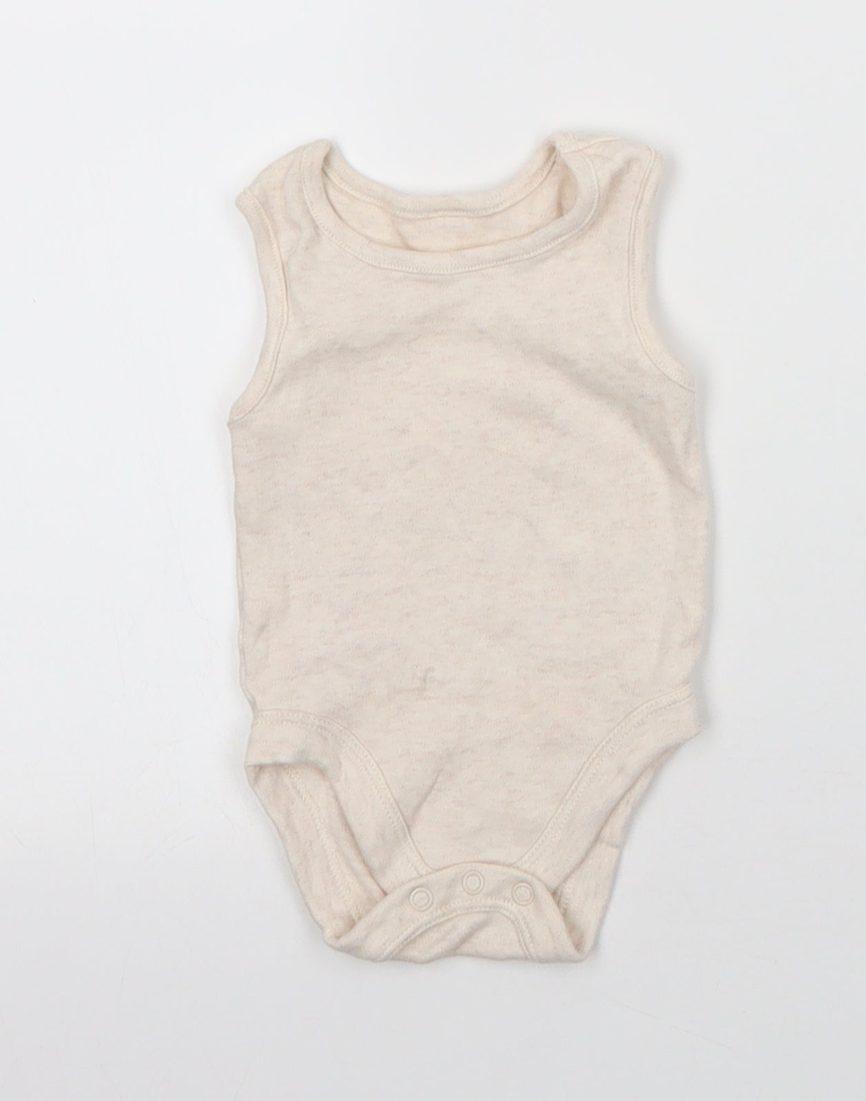 George Baby Beige  Cotton Babygrow One-Piece Size 3-6 Months  Snap