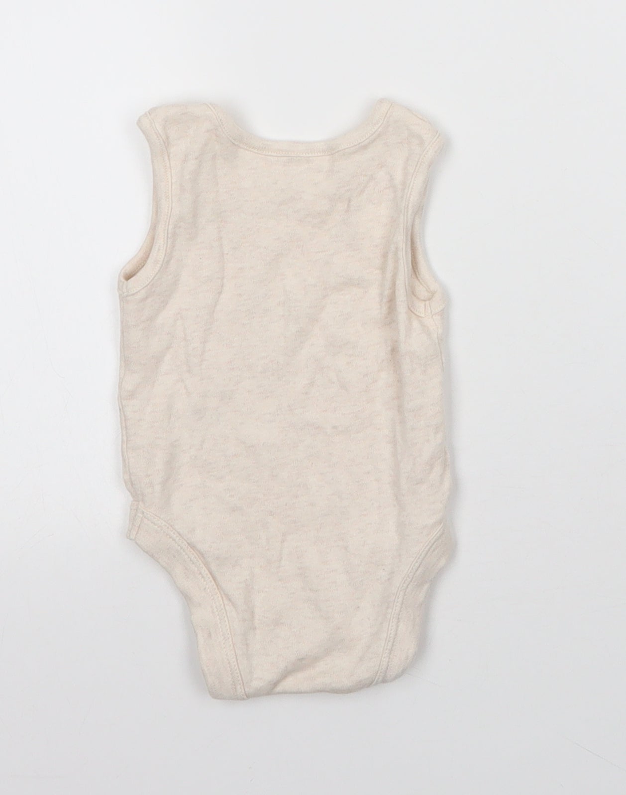 George Baby Beige  Cotton Babygrow One-Piece Size 3-6 Months  Snap