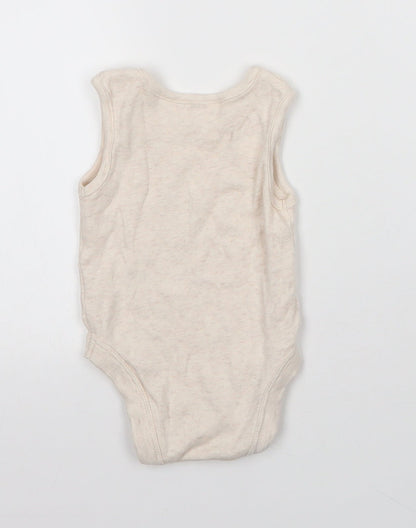 George Baby Beige  Cotton Babygrow One-Piece Size 3-6 Months  Snap