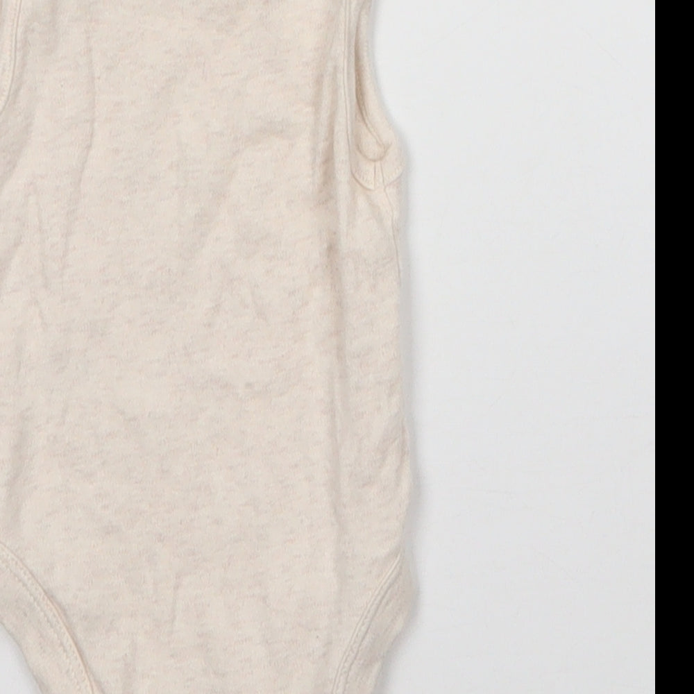 George Baby Beige  Cotton Babygrow One-Piece Size 3-6 Months  Snap