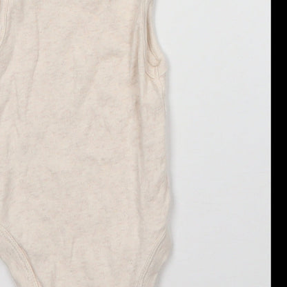 George Baby Beige  Cotton Babygrow One-Piece Size 3-6 Months  Snap
