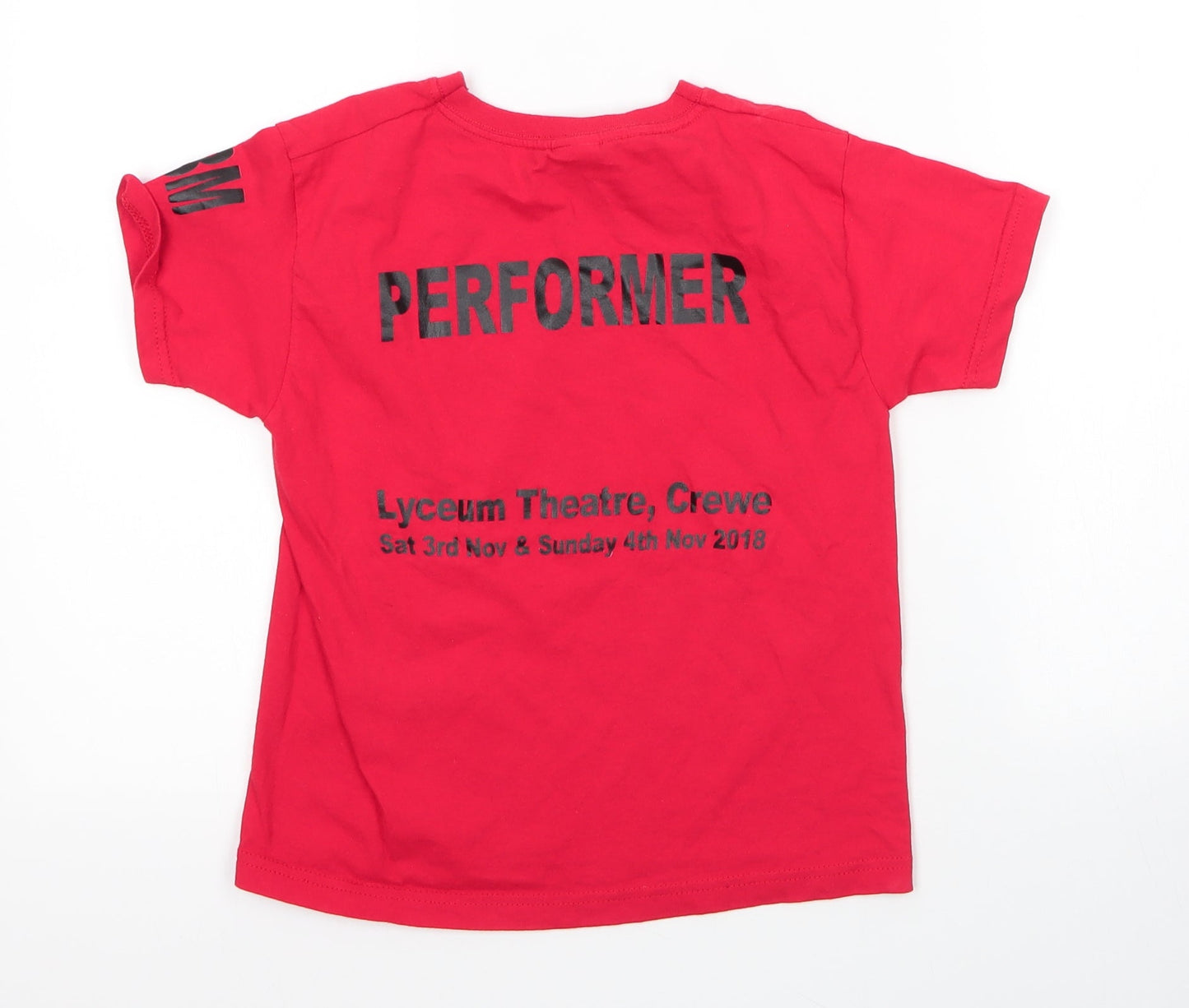 Fruit of the Loom Boys Red  Cotton Basic T-Shirt Size 5-6 Years Round Neck
