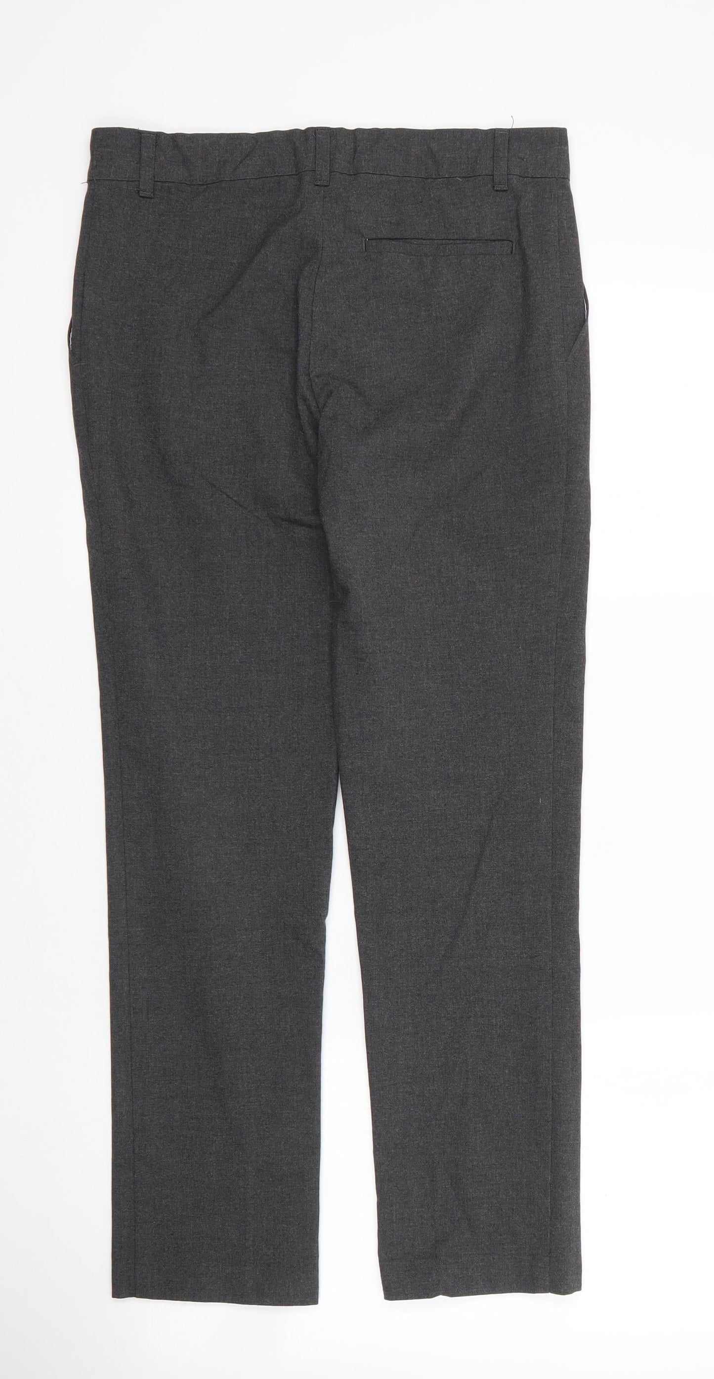 M&S Girls Grey  Viscose Carpenter Trousers Size 11 Years L26 in Regular Zip