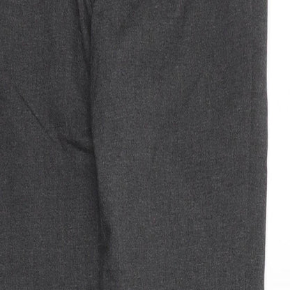 M&S Girls Grey  Viscose Carpenter Trousers Size 11 Years L26 in Regular Zip
