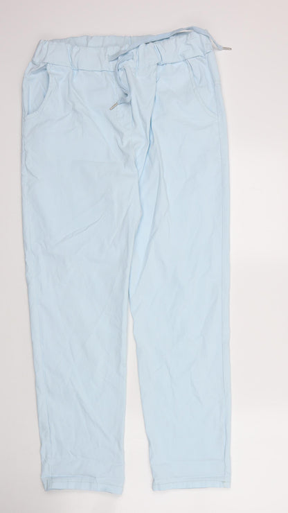 Womens UK Size 3XL Preworn Regular Fit Carrot Blue Trousers