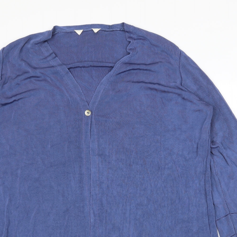 Preworn Womens Blue V-Neck  Viscose Cardigan Jumper Size XL
