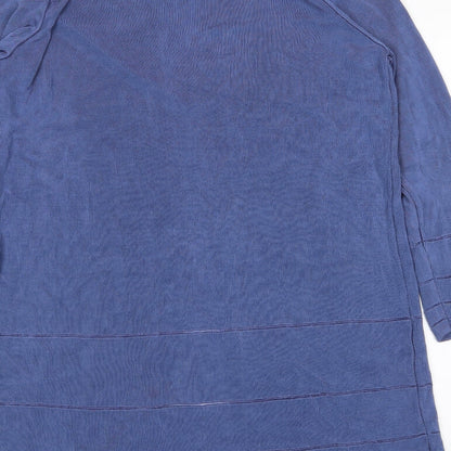 Preworn Womens Blue V-Neck  Viscose Cardigan Jumper Size XL