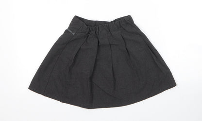TU Girls Grey  Viscose Pleated Skirt Size 5 Years  Regular