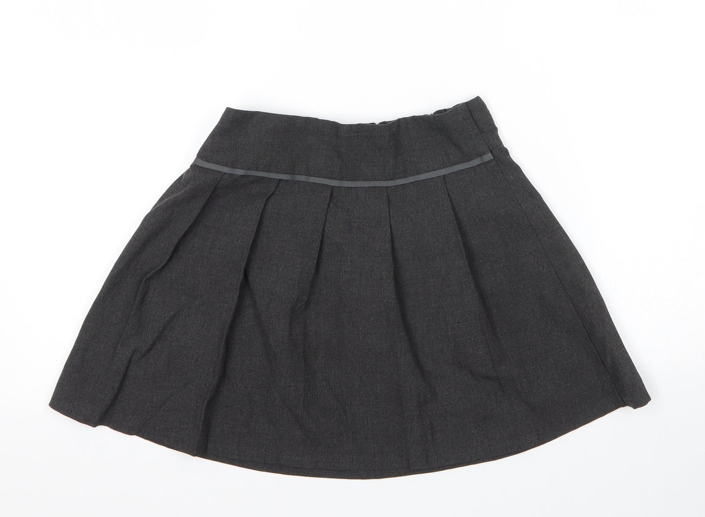 TU Girls Grey  Viscose Pleated Skirt Size 5 Years  Regular Zip