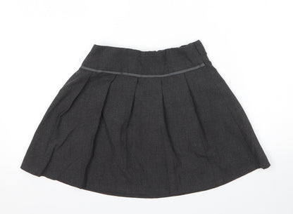 TU Girls Grey  Viscose Pleated Skirt Size 5 Years  Regular Zip