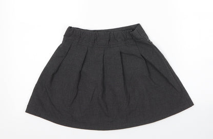 TU Girls Grey  Viscose Pleated Skirt Size 5 Years  Regular Zip