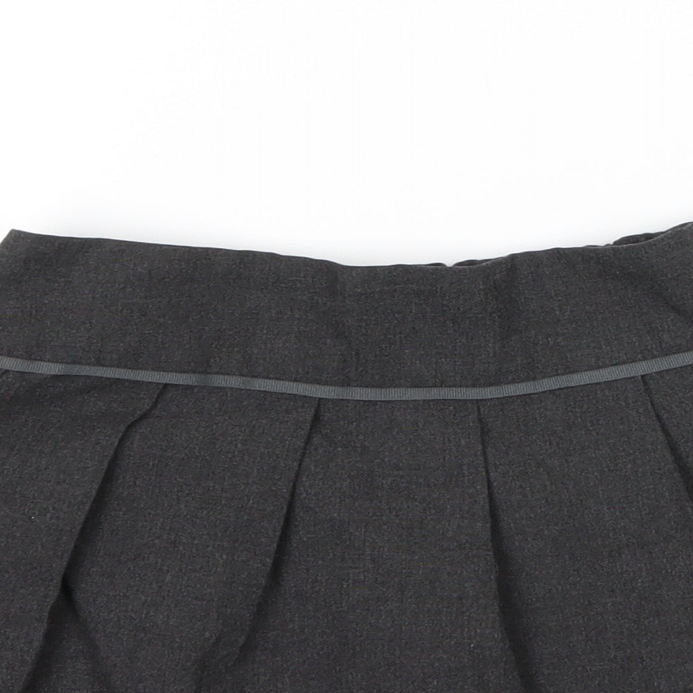 TU Girls Grey  Viscose Pleated Skirt Size 5 Years  Regular Zip