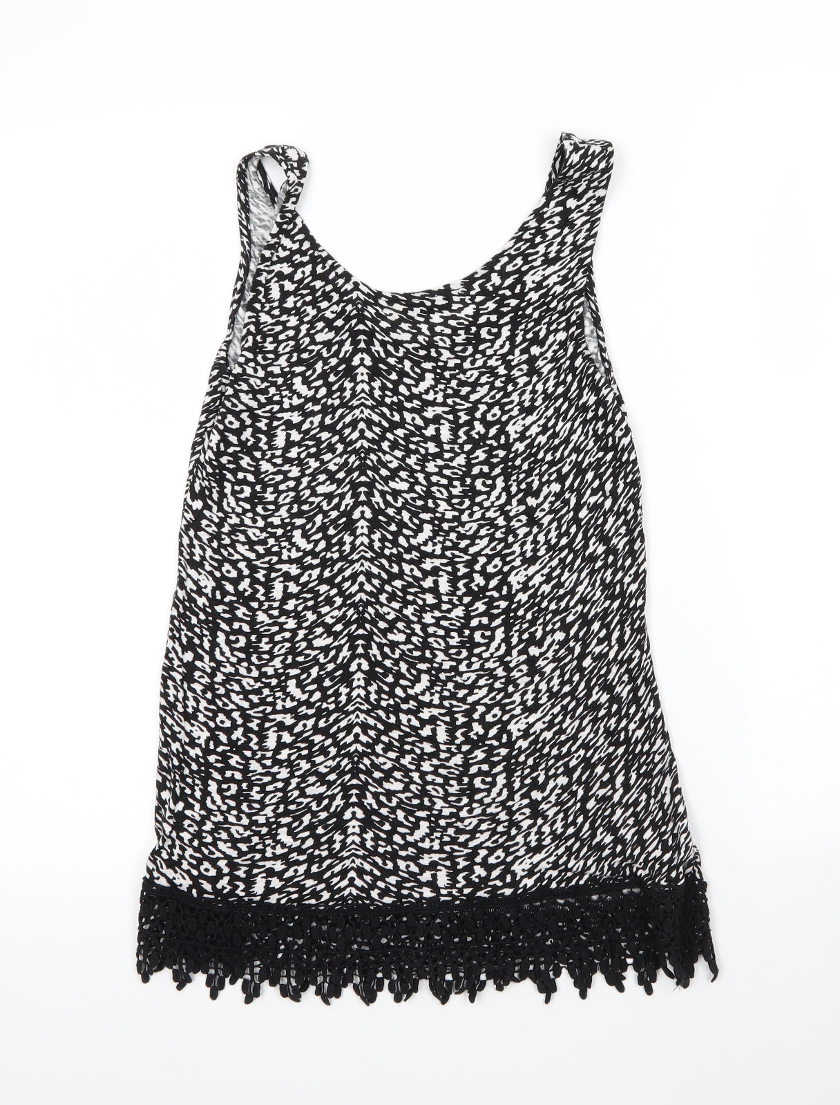 Papaya Womens Black  Viscose Basic Tank Size 8 Scoop Neck