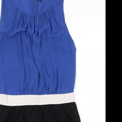 NEXT Womens Blue  Cotton A-Line  Size 12  Round Neck Zip