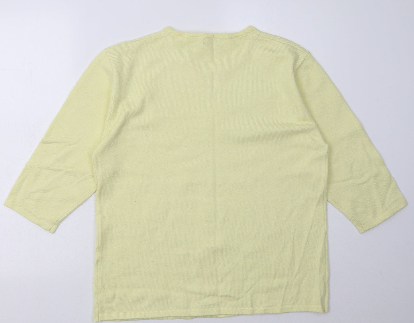 ann marie Womens Yellow  Acrylic Pullover Sweatshirt Size XL  Pullover