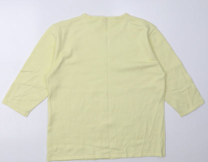 ann marie Womens Yellow  Acrylic Pullover Sweatshirt Size XL  Pullover