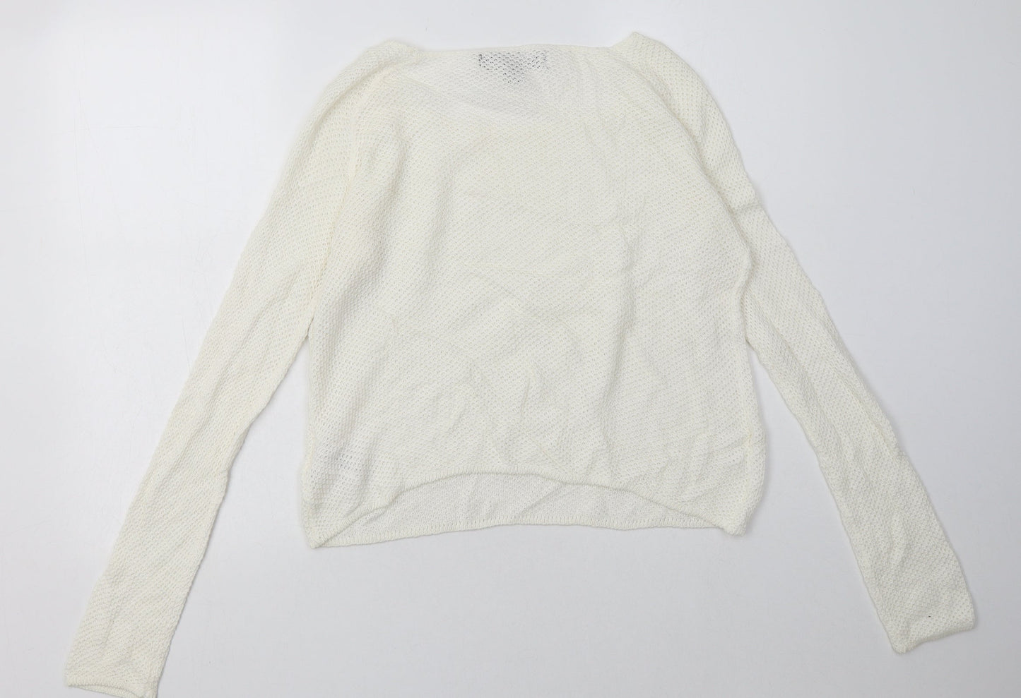 amara Womens White  Cotton Pullover Sweatshirt Size 12  Pullover
