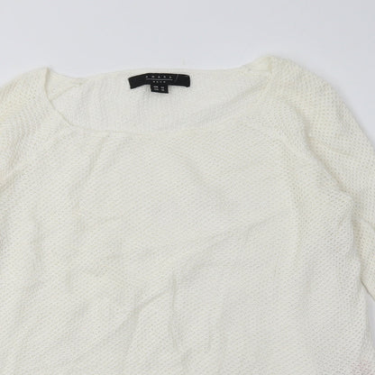 amara Womens White  Cotton Pullover Sweatshirt Size 12  Pullover