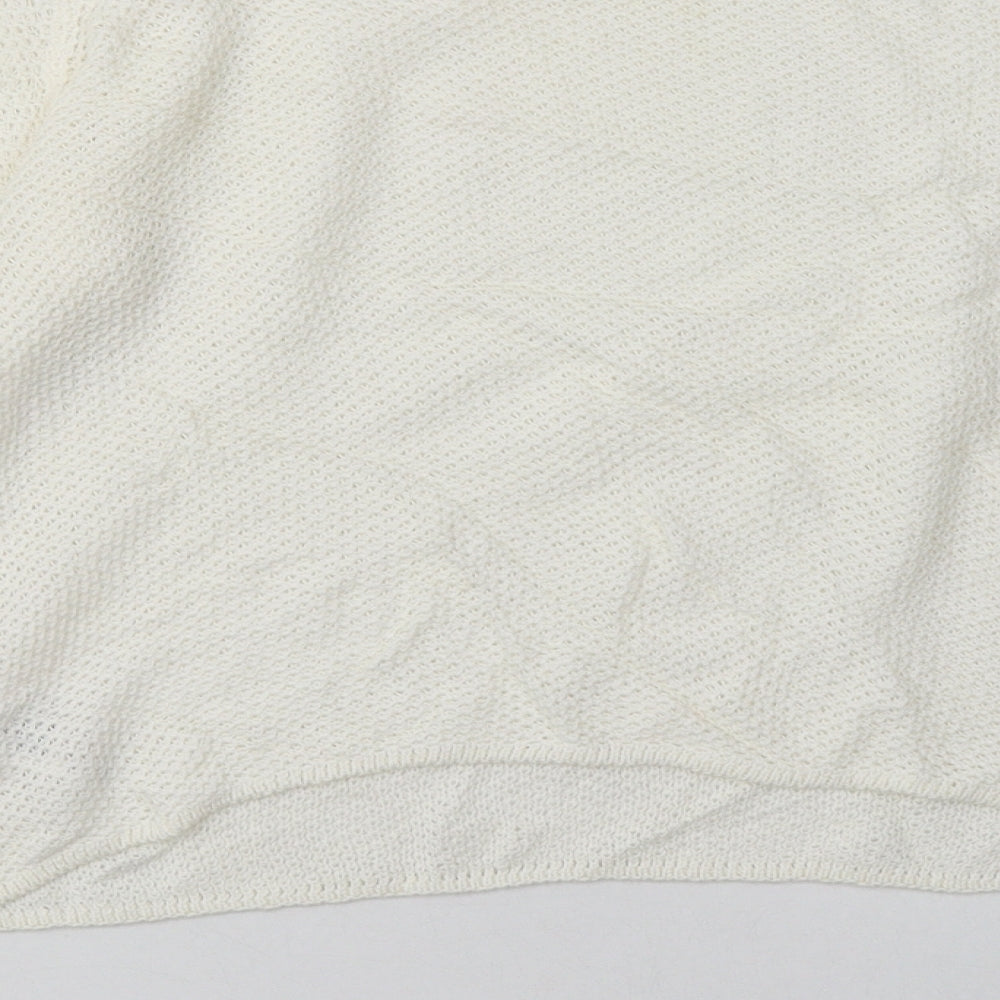amara Womens White  Cotton Pullover Sweatshirt Size 12  Pullover