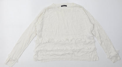 Womens UK Size 12 Marks and Spencer White Pullover Sweatshirt
